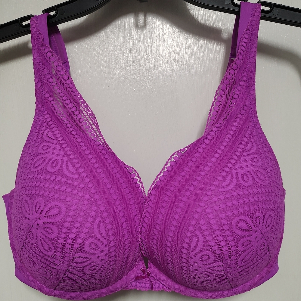 Lane Bryant Boost Plunge Vibrant Purple Lace Bra
